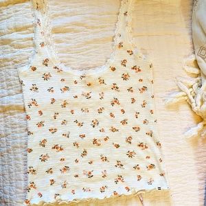 Billabong NWOT Cotton Ribbed Floral Tank Top